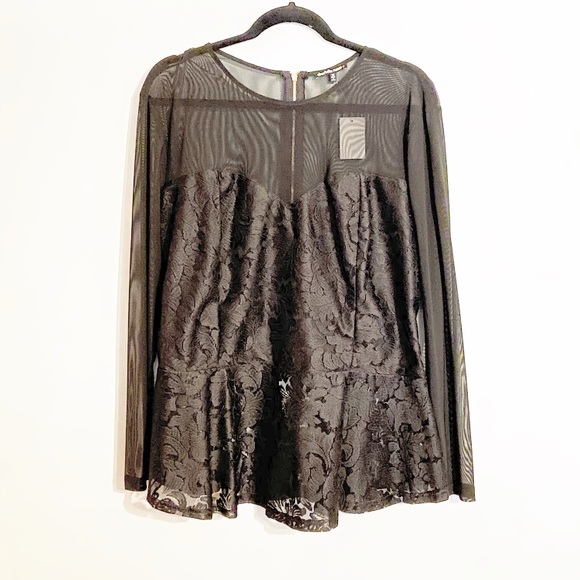 Charlotte Russe Tops - Lace & Mesh Peplum Top
